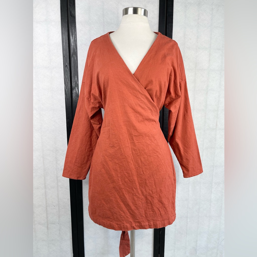Majorelle Terracotta Wrap Dress